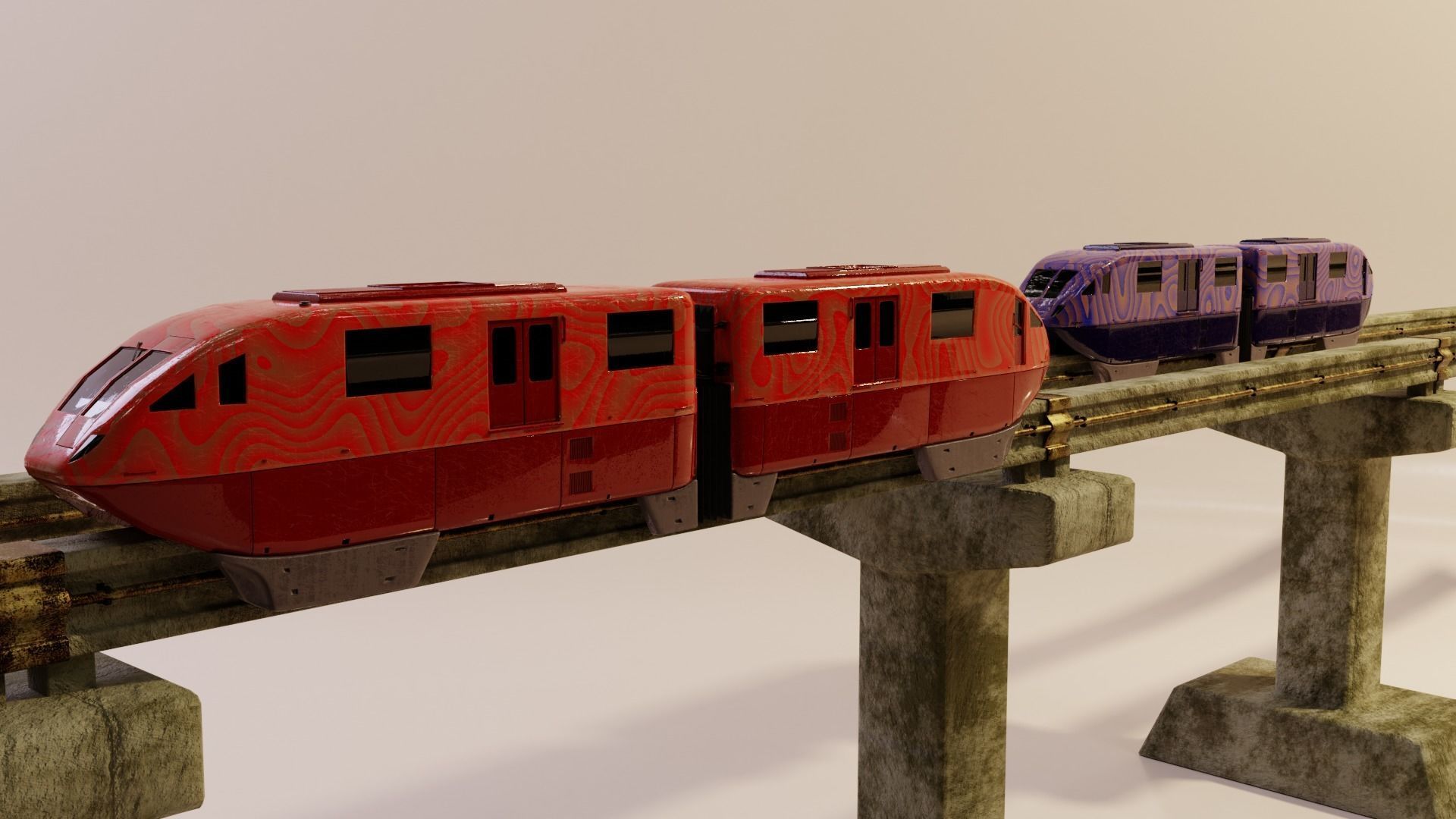 Monorail Train Pack Sentosa Express Singapore 3D model_4