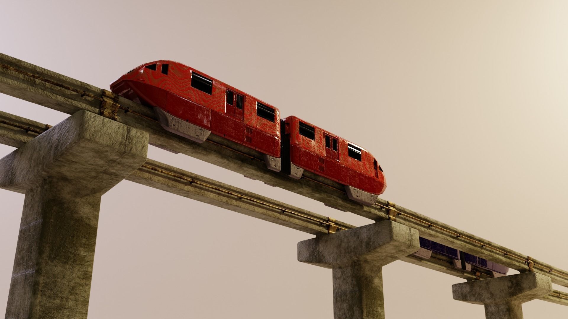 Monorail Train Pack Sentosa Express Singapore 3D model_19