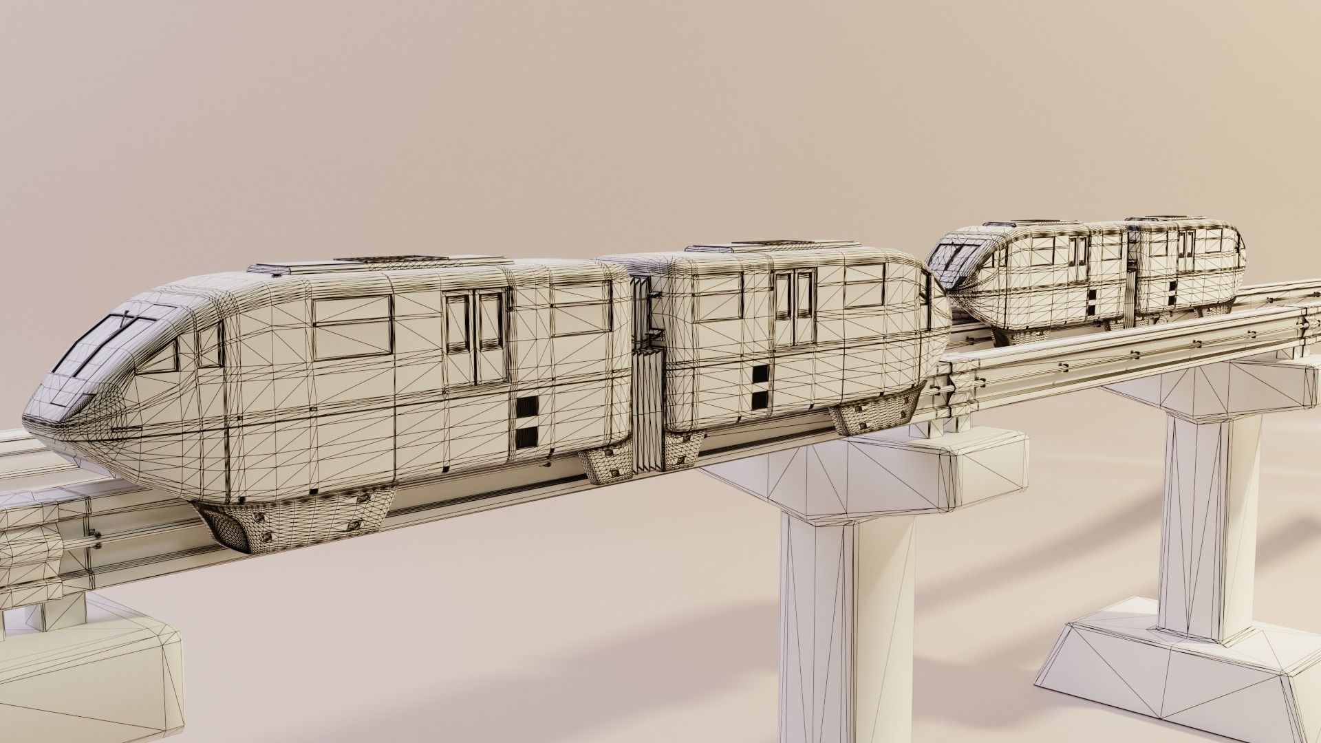 Monorail Train Pack Sentosa Express Singapore 3D model_5