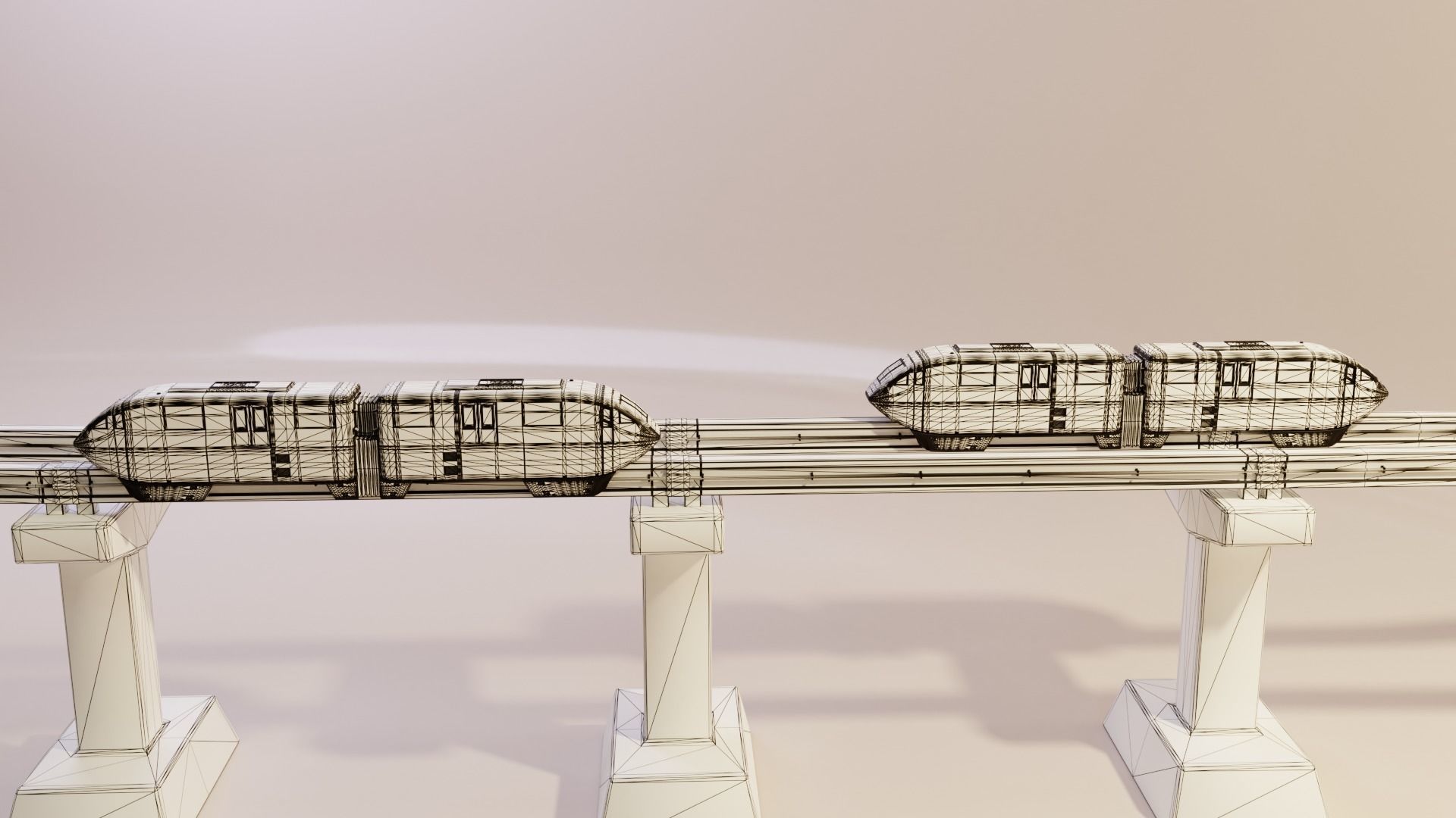 Monorail Train Pack Sentosa Express Singapore 3D model_8