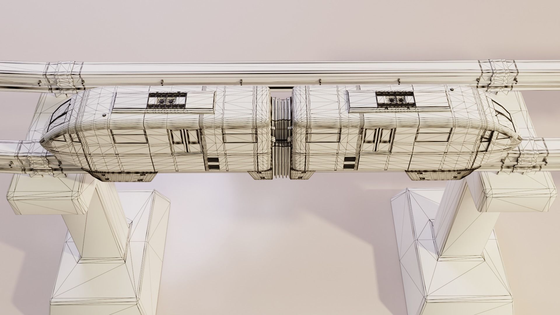 Monorail Train Pack Sentosa Express Singapore 3D model_17