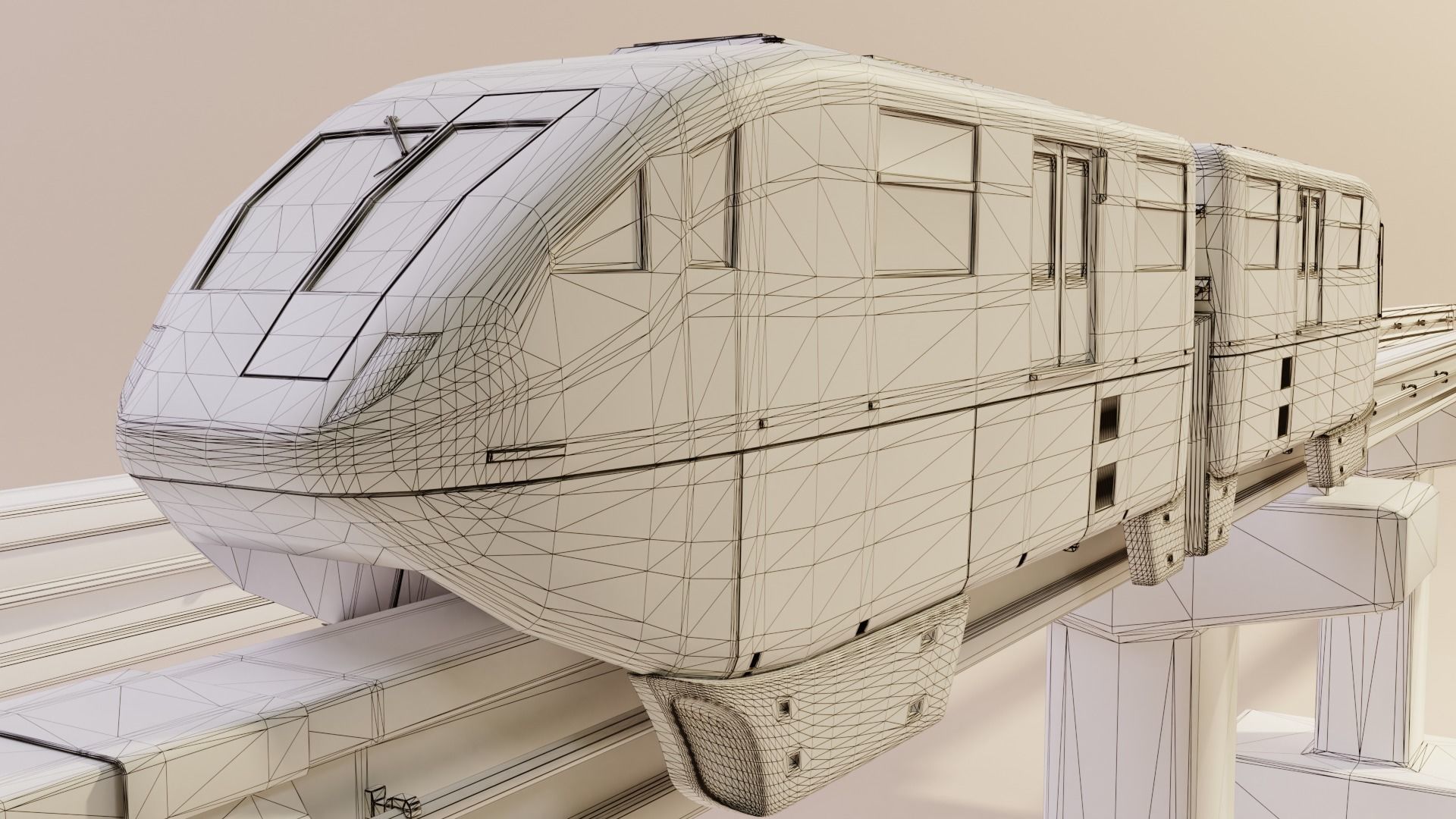Monorail Train Pack Sentosa Express Singapore 3D model_2