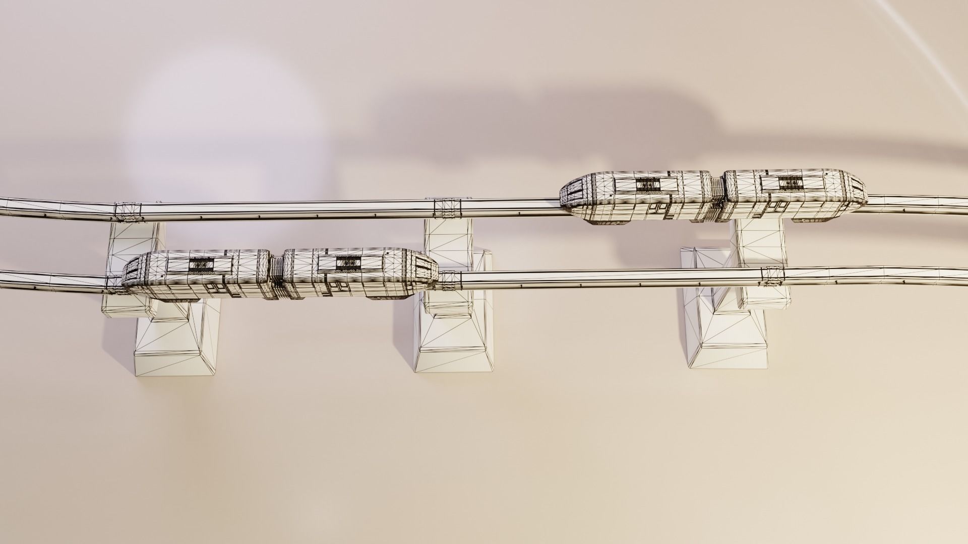 Monorail Train Pack Sentosa Express Singapore 3D model_11