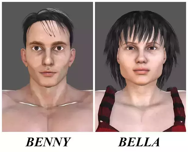 BENNY-BELLA man in trunks 3D Model Collection