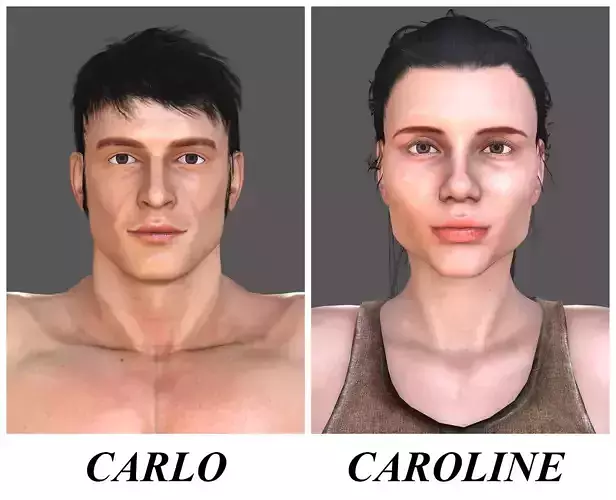 CARLO-CAROLINE man in shorts 3D Model Collection