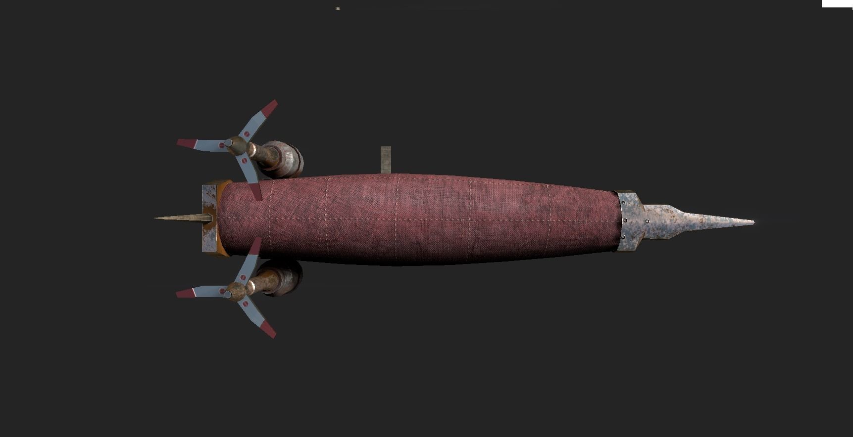 Steampunk Airship - Sci-Fi Aircraft 03 - Flying Ship Low-poly 3D model_7