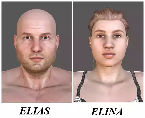 ELIAS-ELINA man in striped shorts 3D Model Collection