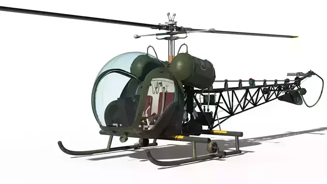 The Bubble Helicopter  - Bell 47G - Detailed Model 3D model