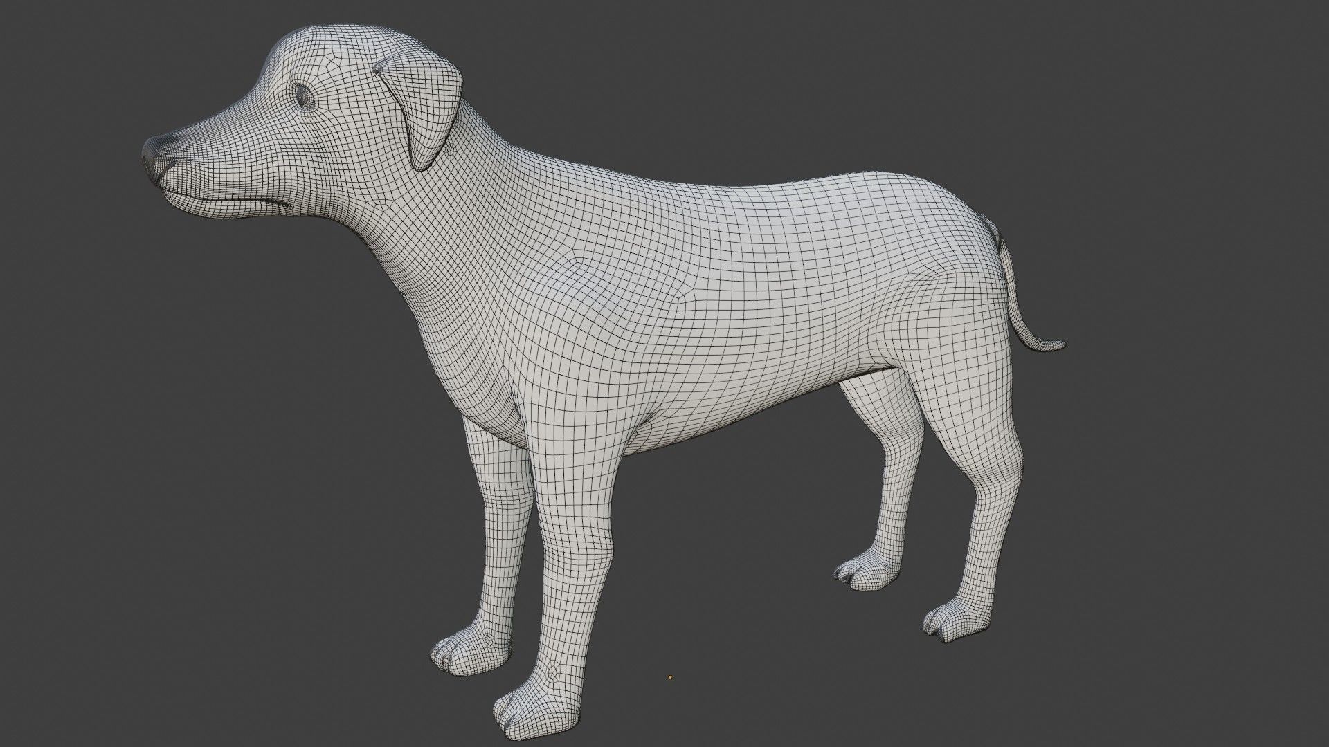 black and brown dalmatian Low-poly 3D model_7