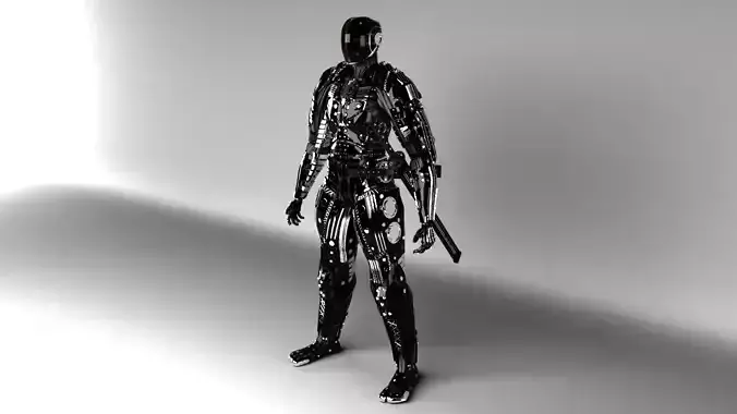 Musashi man in futuristic suit Free 3D model