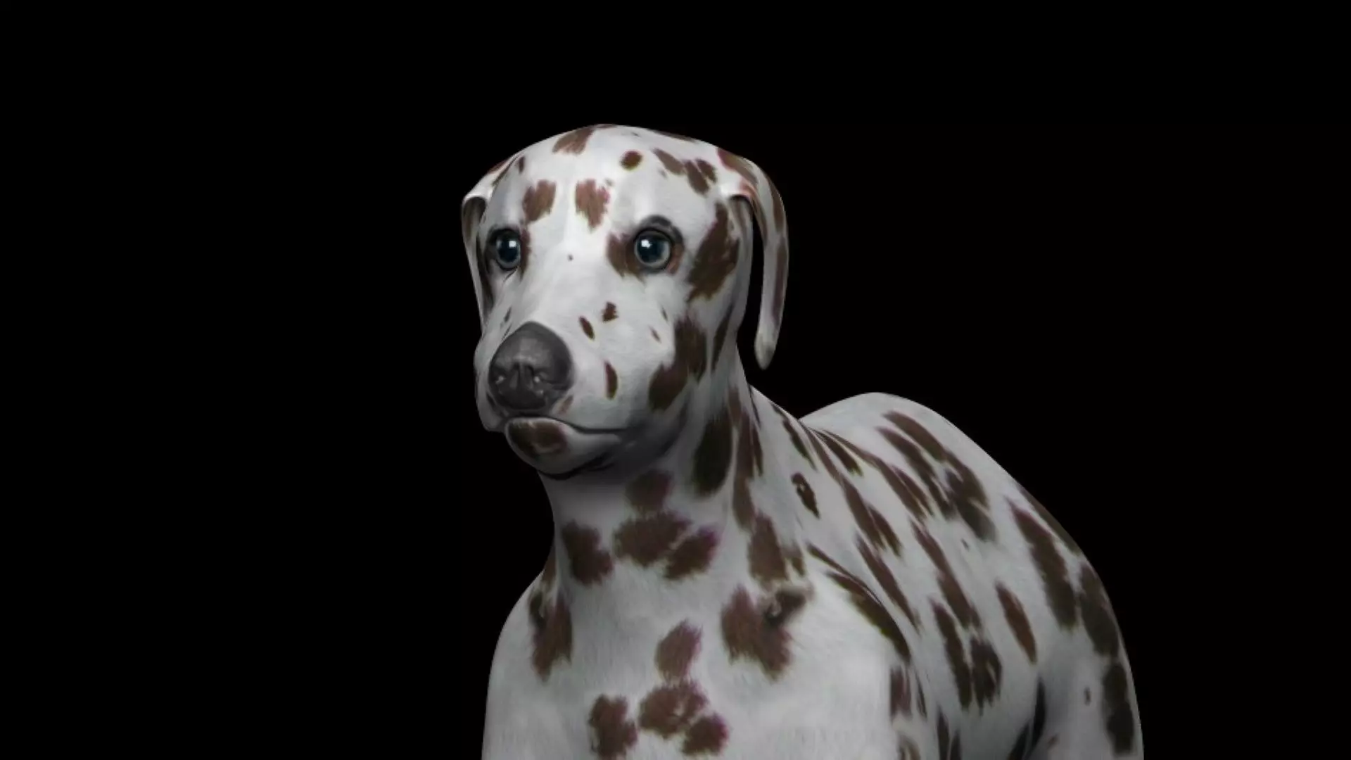 Brown Dalmatian Dog Low-poly 3D model_0