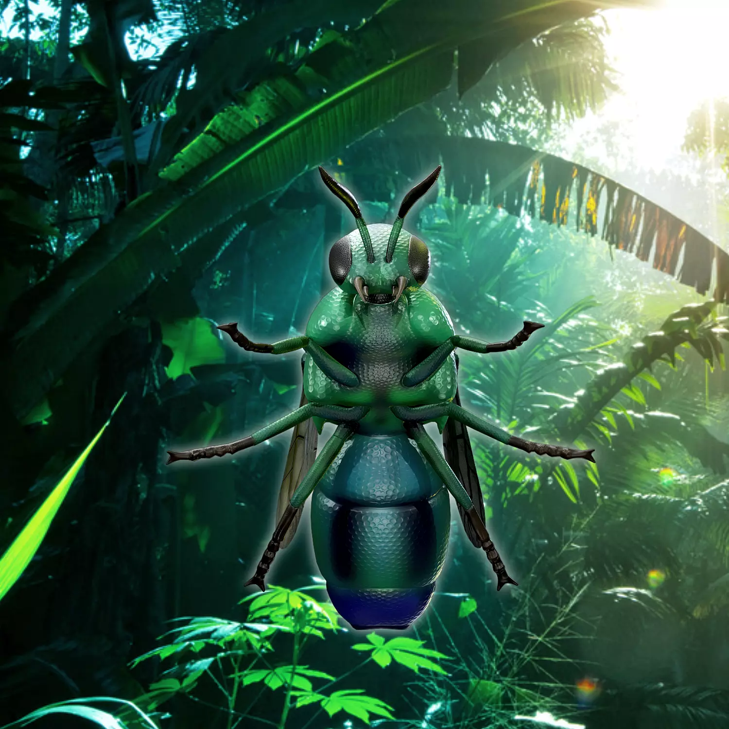 Cuckoo Wasp Low-poly 3D model_0