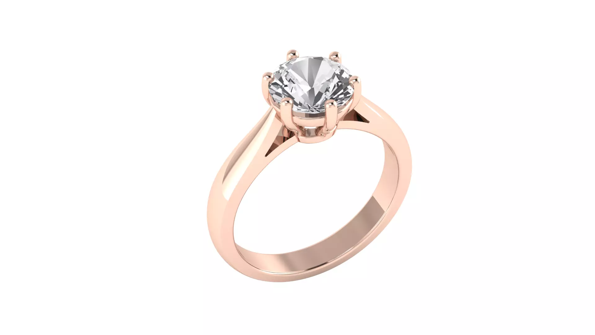 Solitaire ring 1 carat 3D print model_0