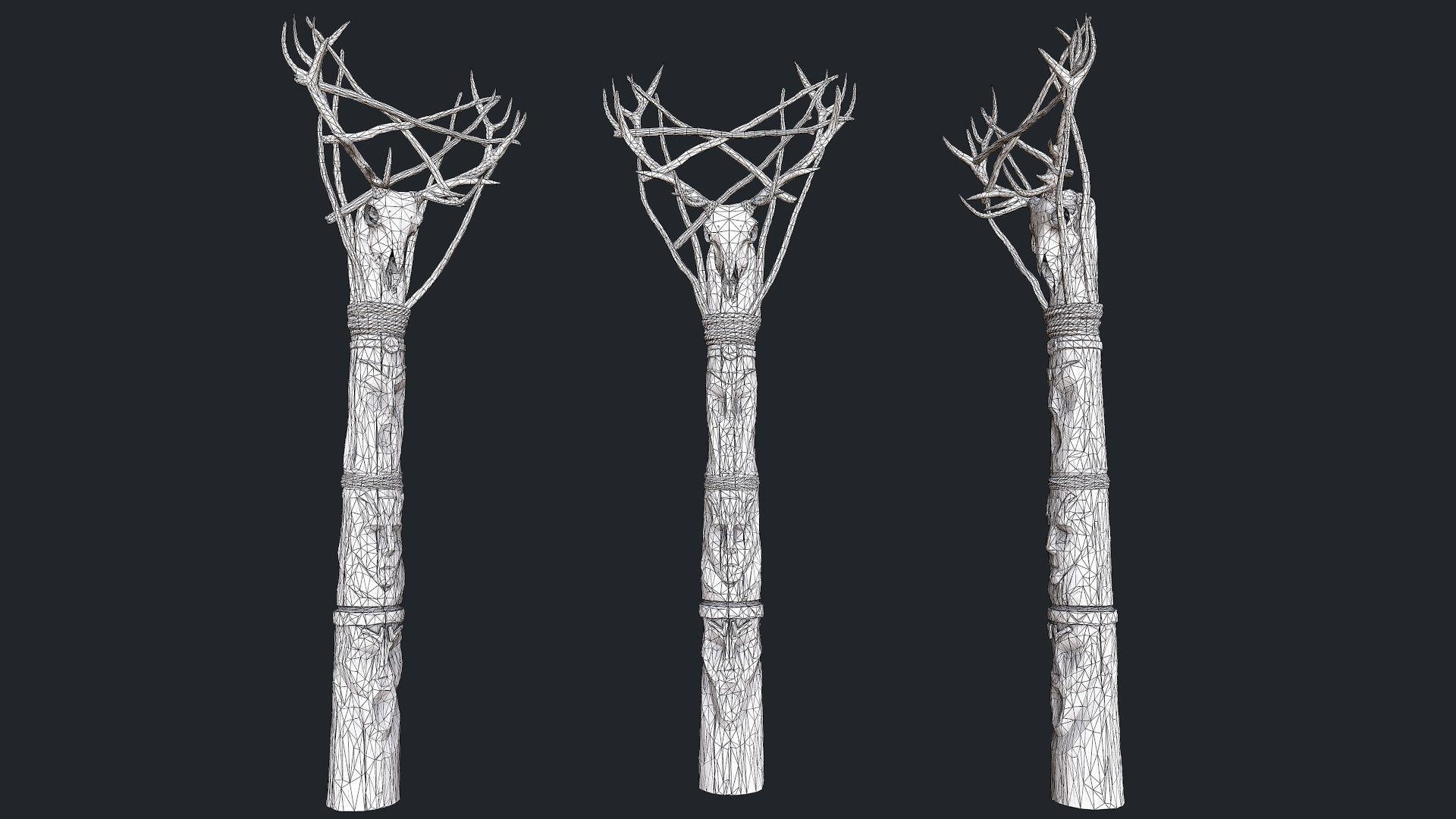 Wood Totems Pagan Deities Collections Low-poly 3D model_13