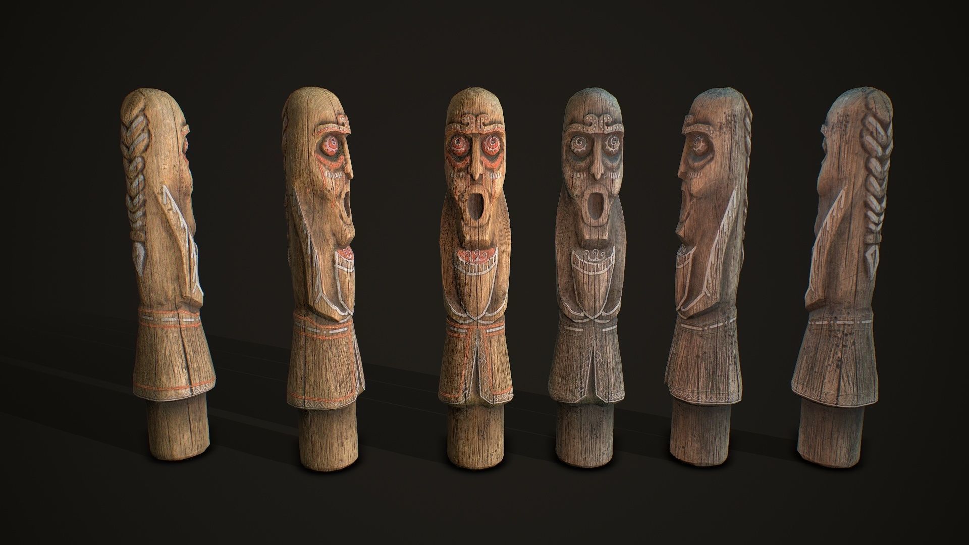 Wood Totems Pagan Deities Collections Low-poly 3D model_9