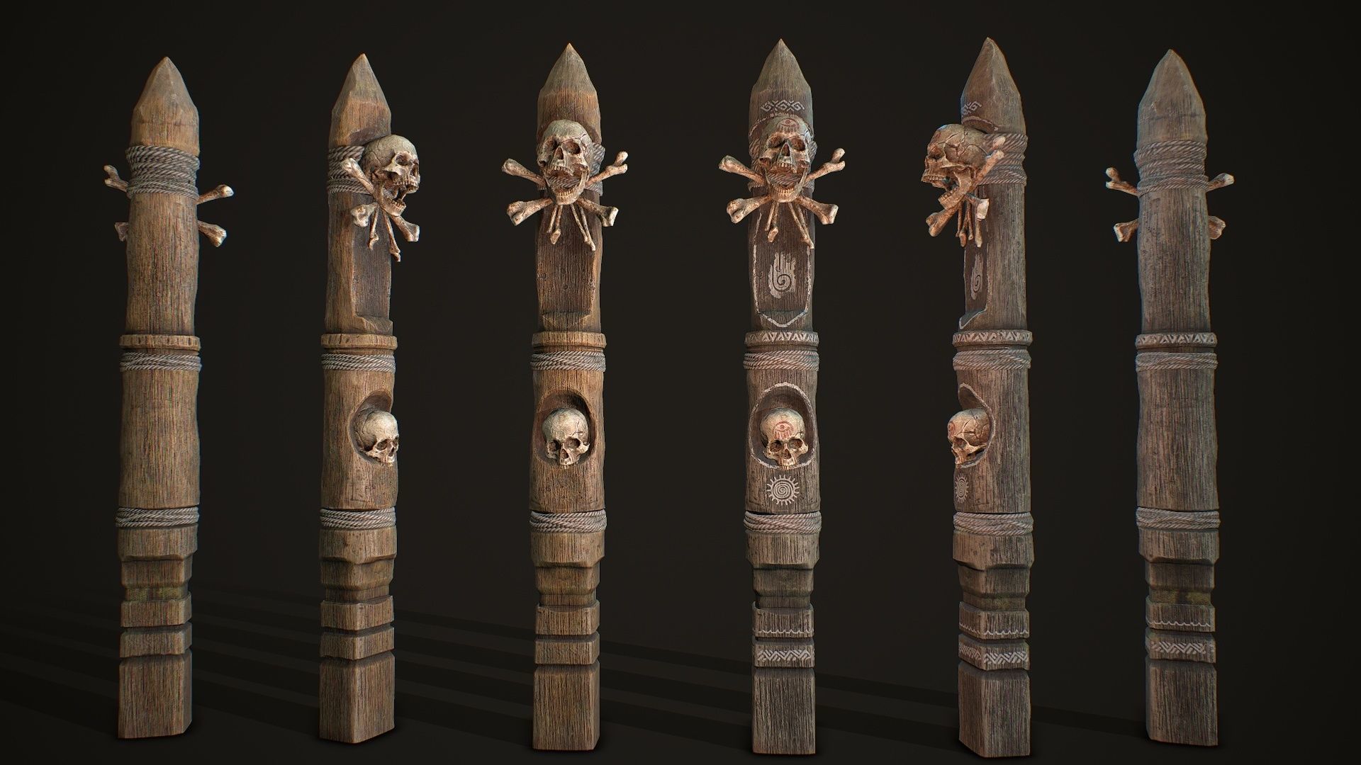 Wood Totems Pagan Deities Collections Low-poly 3D model_4