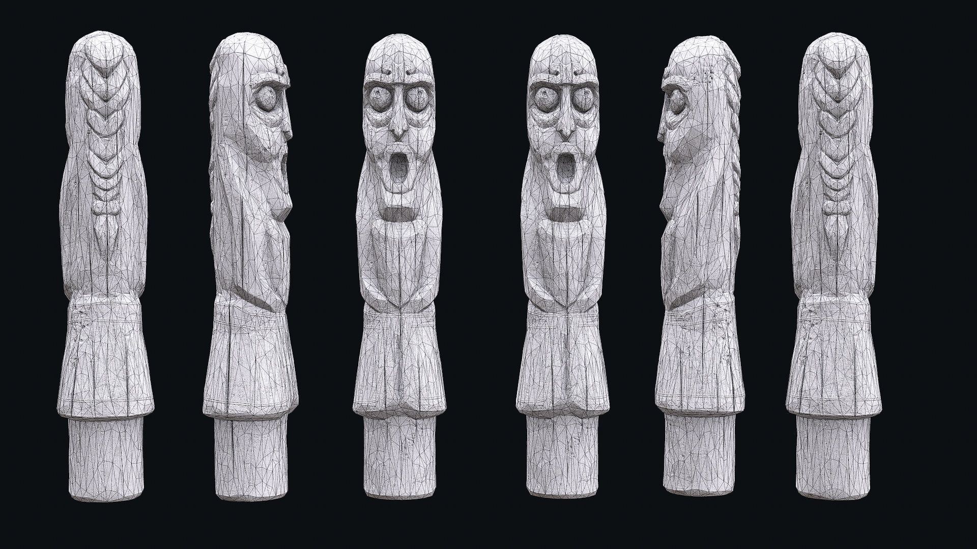 Wood Totems Pagan Deities Collections Low-poly 3D model_17