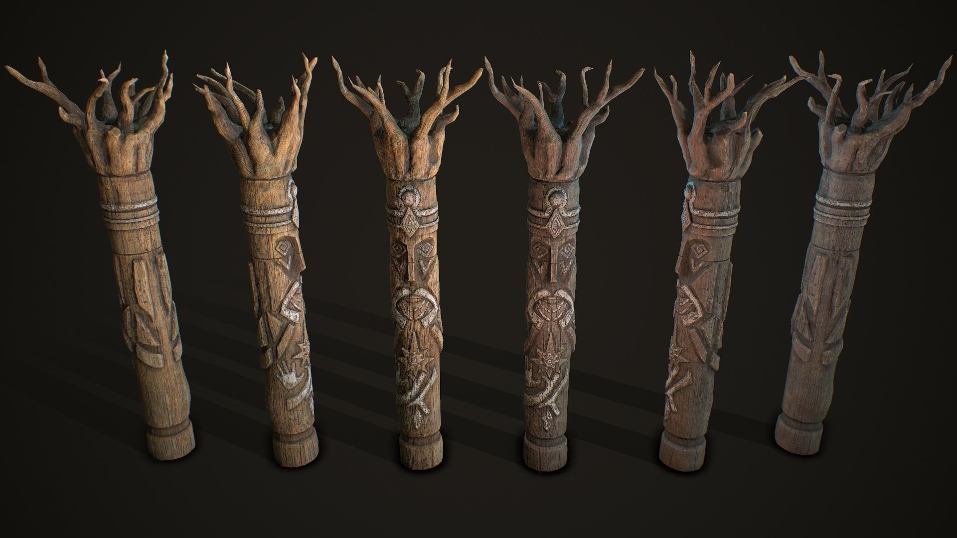 Wood Totems Pagan Deities Collections Low-poly 3D model_7