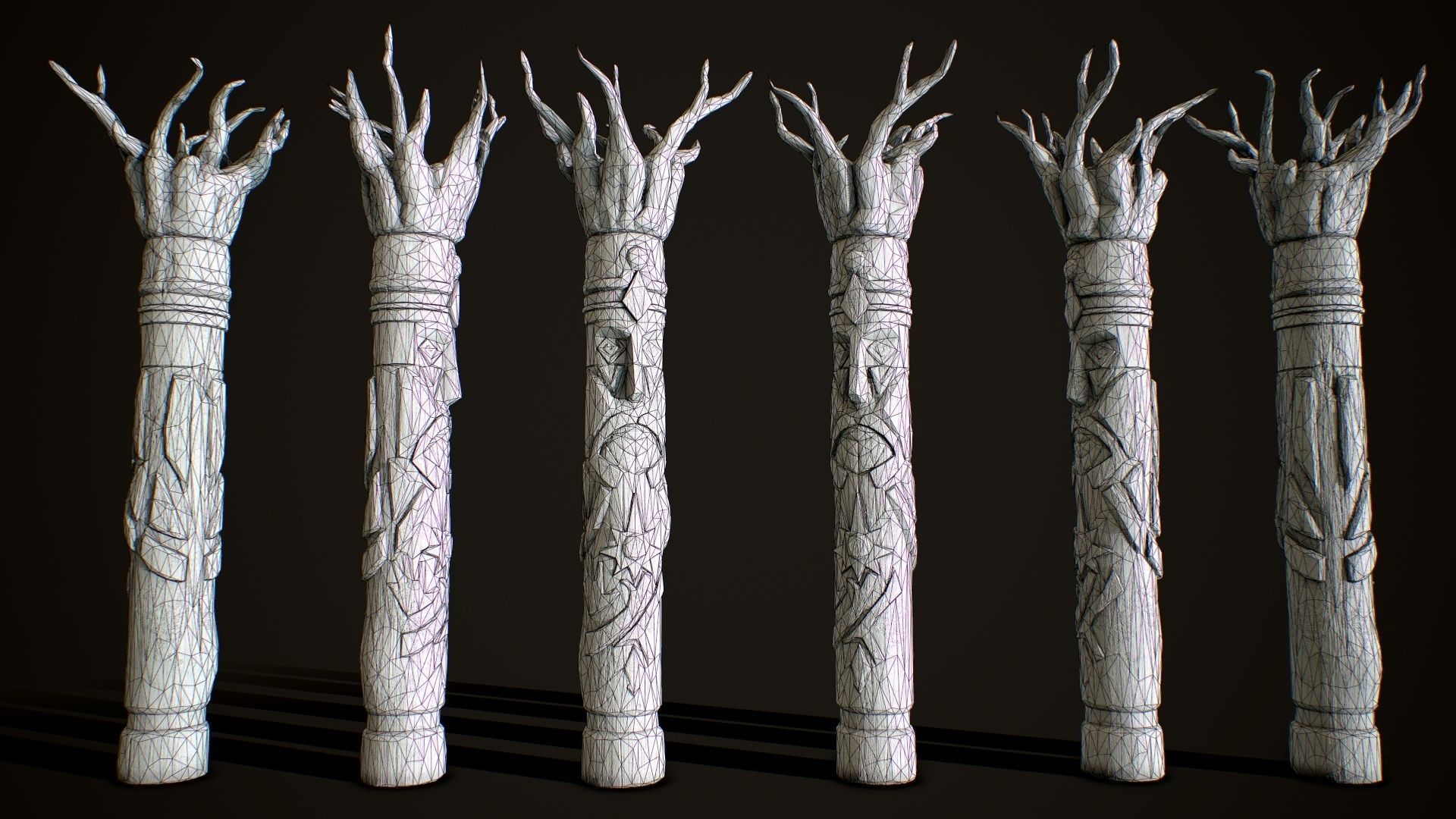 Wood Totems Pagan Deities Collections Low-poly 3D model_15