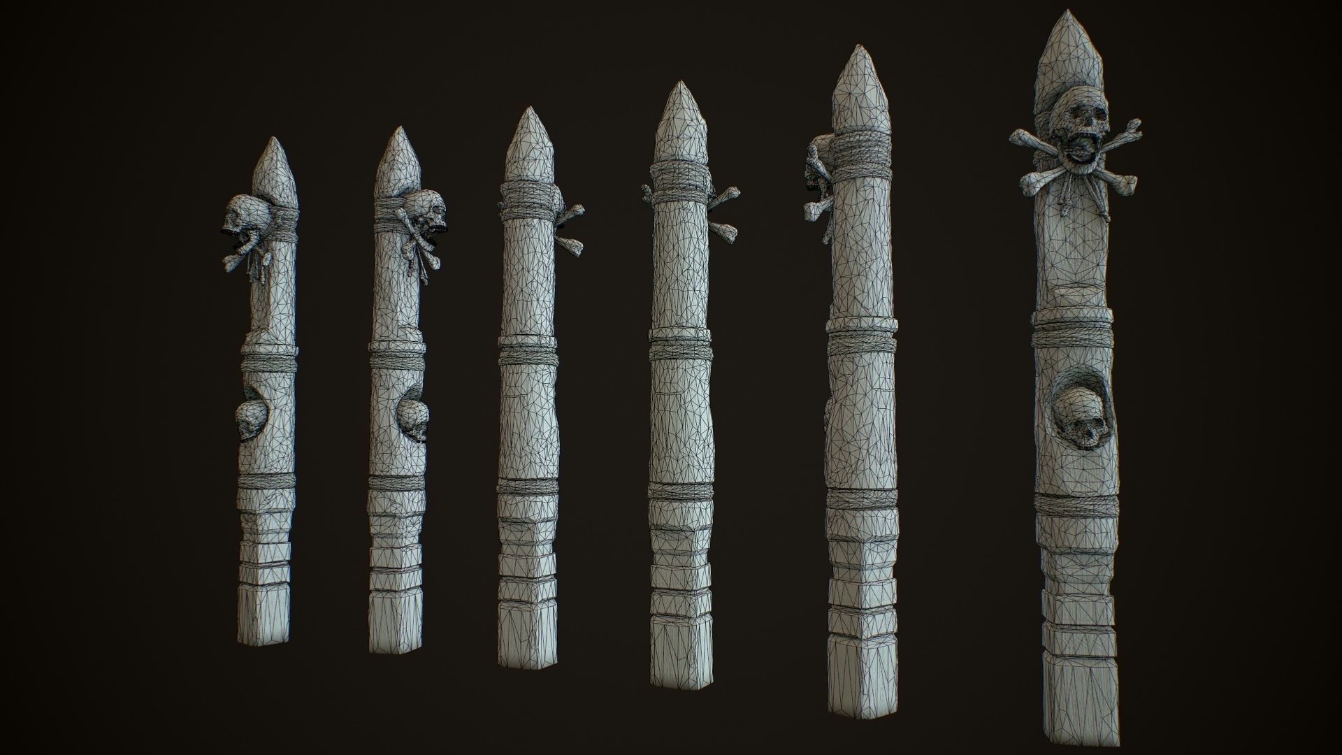 Wood Totems Pagan Deities Collections Low-poly 3D model_12