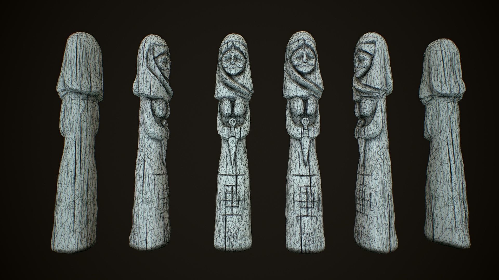 Wood Totems Pagan Deities Collections Low-poly 3D model_16