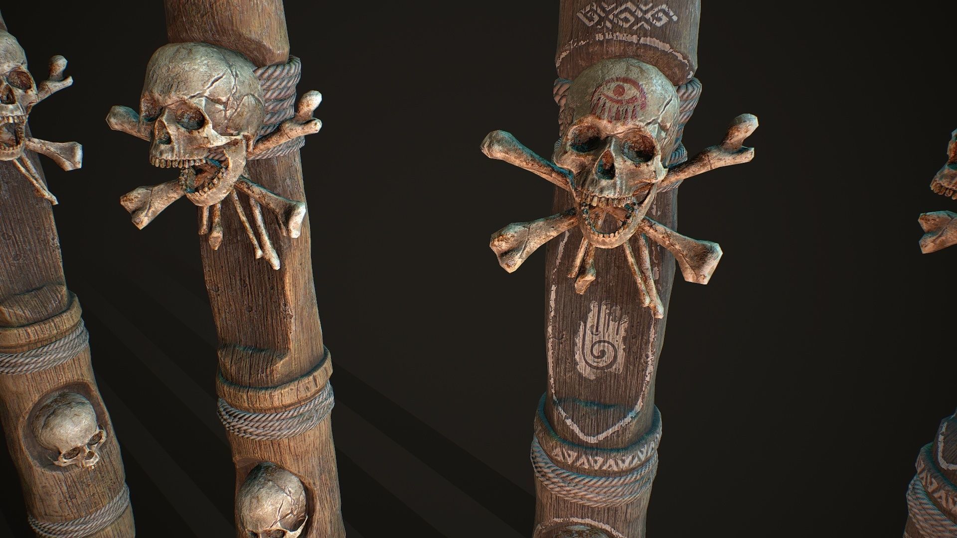 Wood Totems Pagan Deities Collections Low-poly 3D model_5