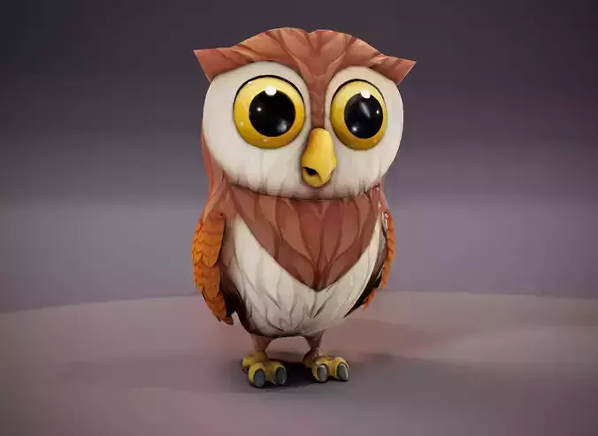 Cartoon Owl 3D Model