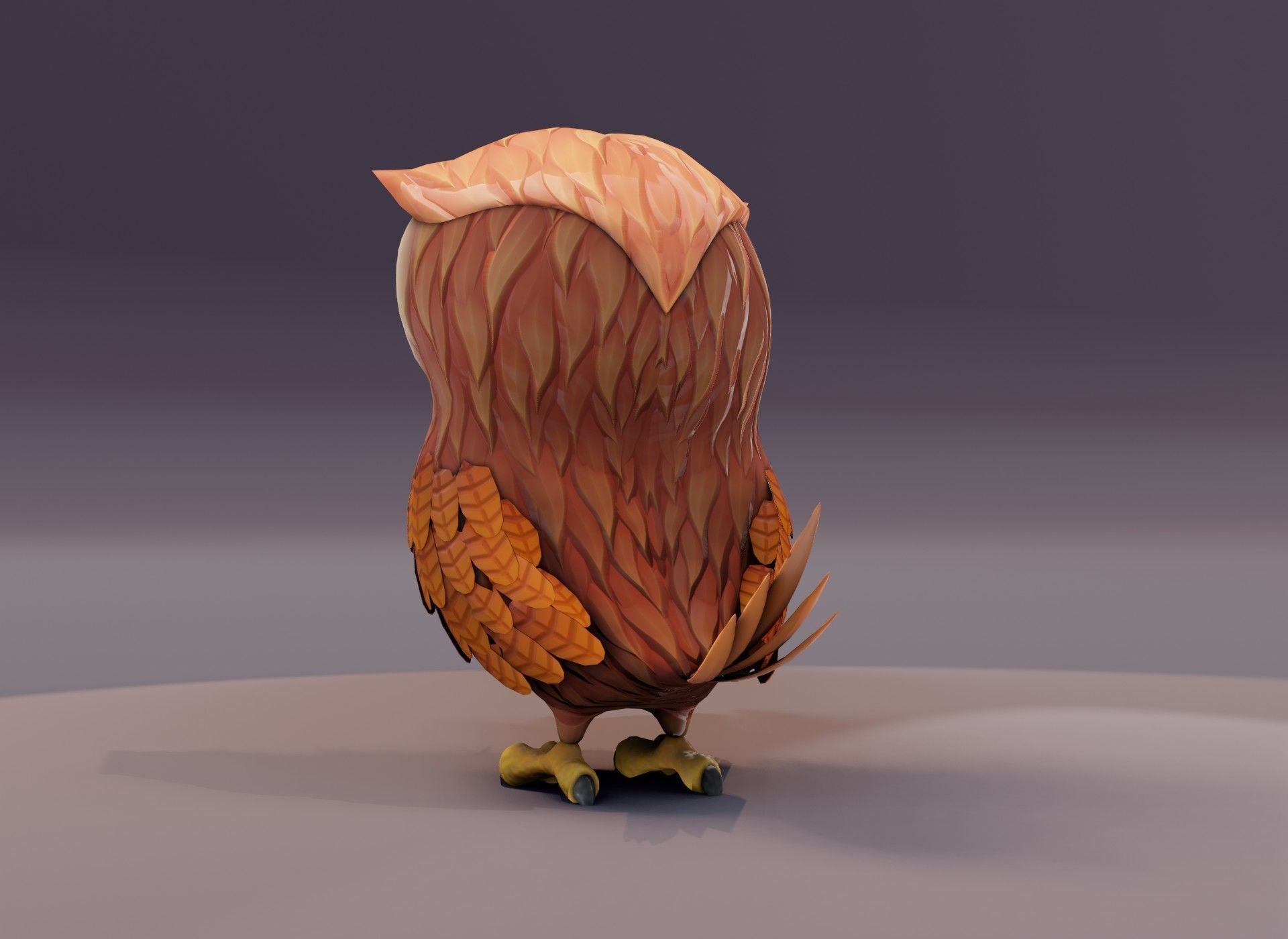 Cartoon Owl 3D Model Low-poly 3D model_16