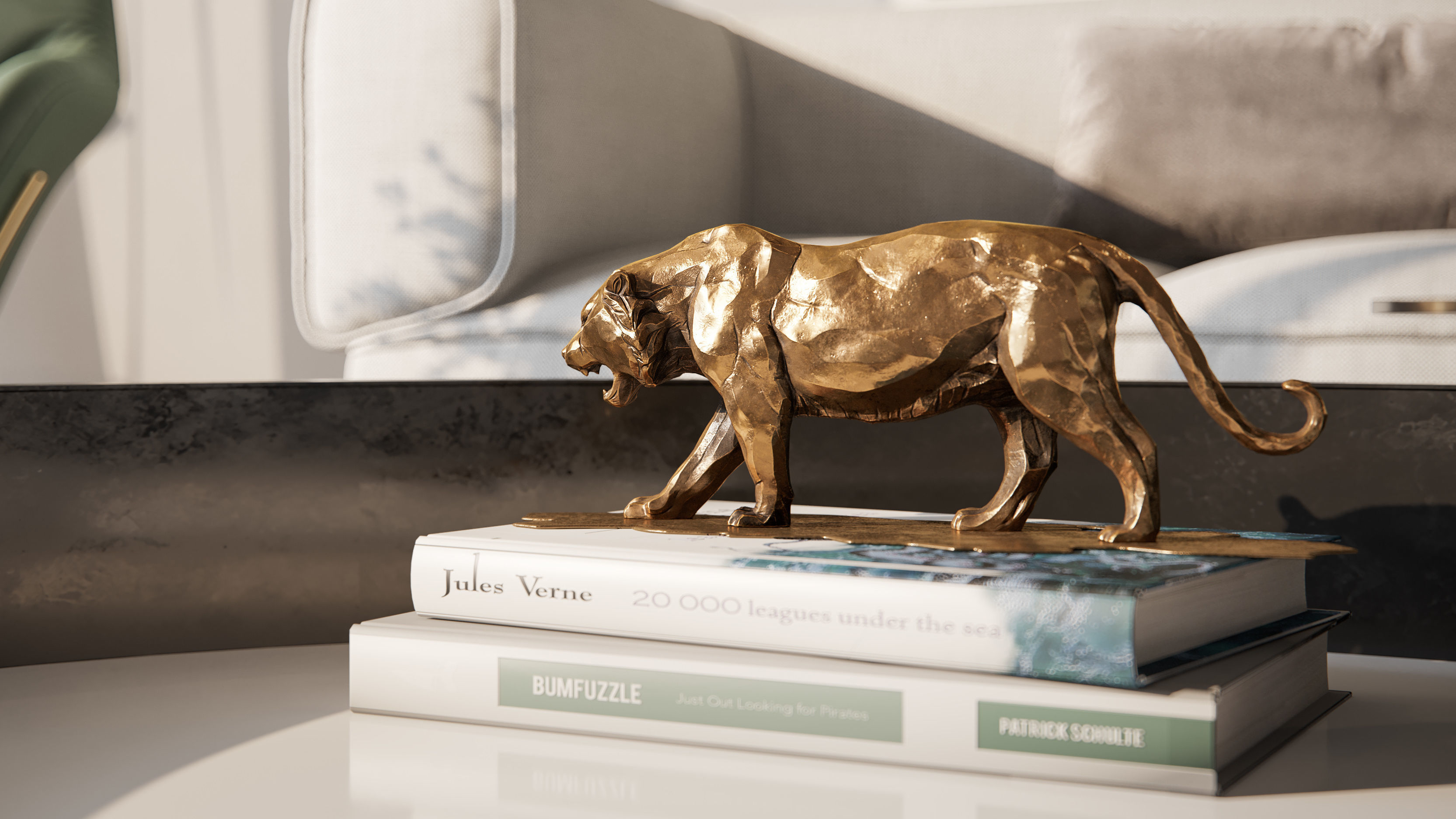 Decorative Tiger statuette PBR Low-poly 3D model_8