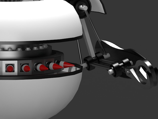 Robot on wheels with gun 3D model_5