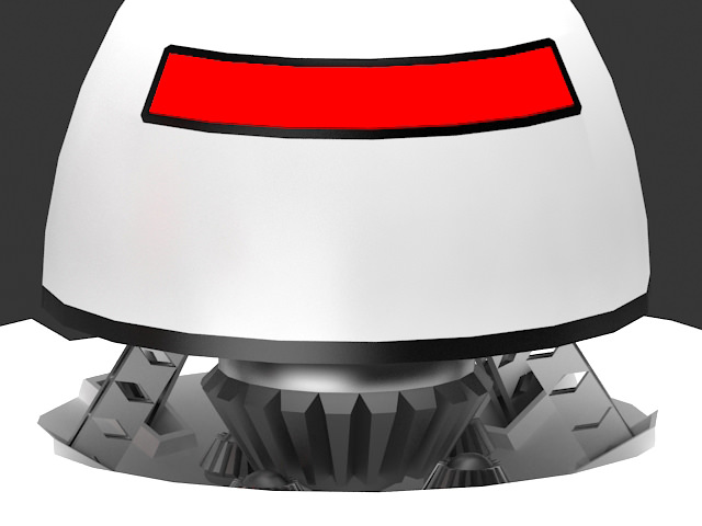 Robot on wheels with gun 3D model_6