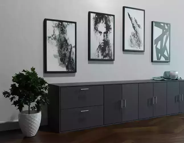 Black Wooden Cabinet 