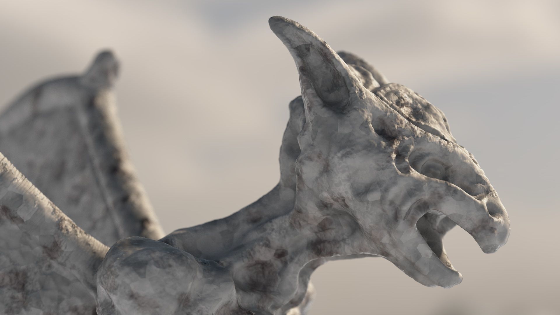 Gargoyl 01 Low-poly 3D model_5