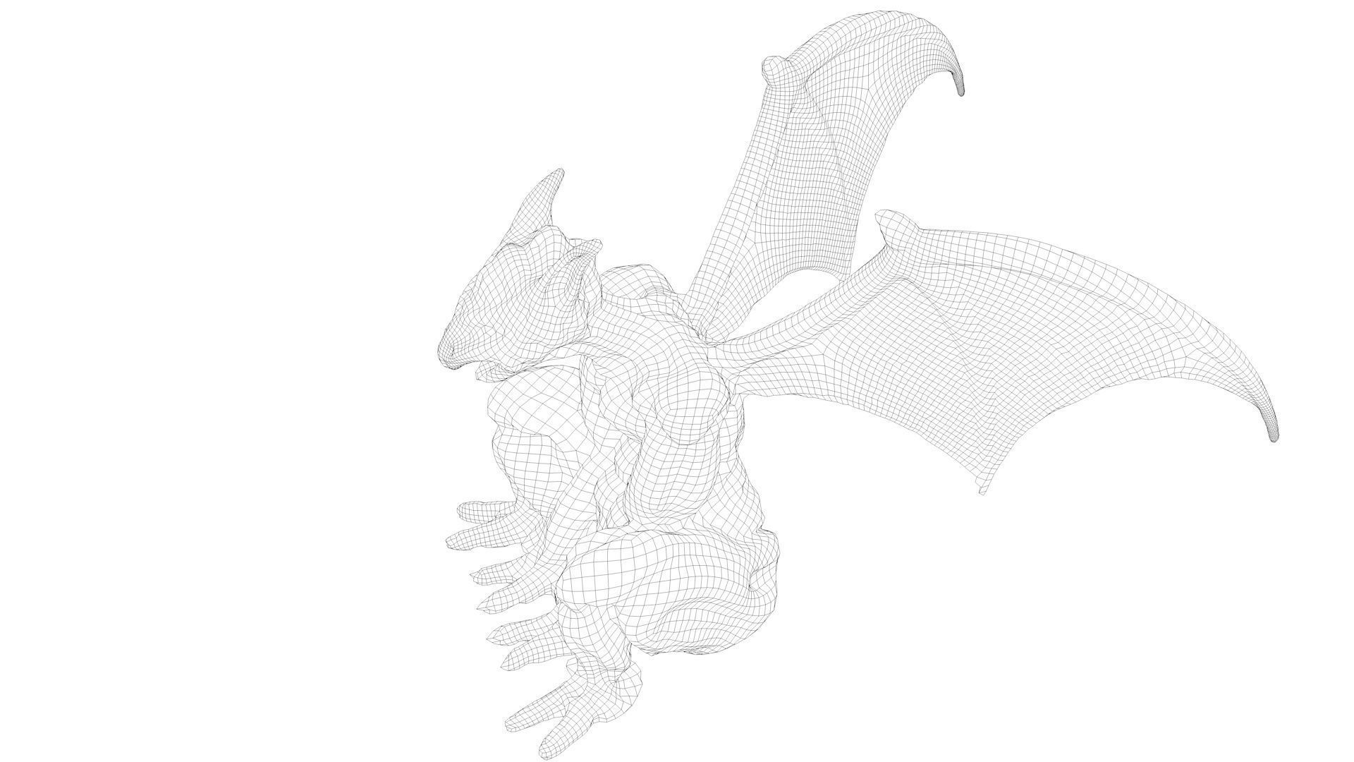 Gargoyl 01 Low-poly 3D model_12