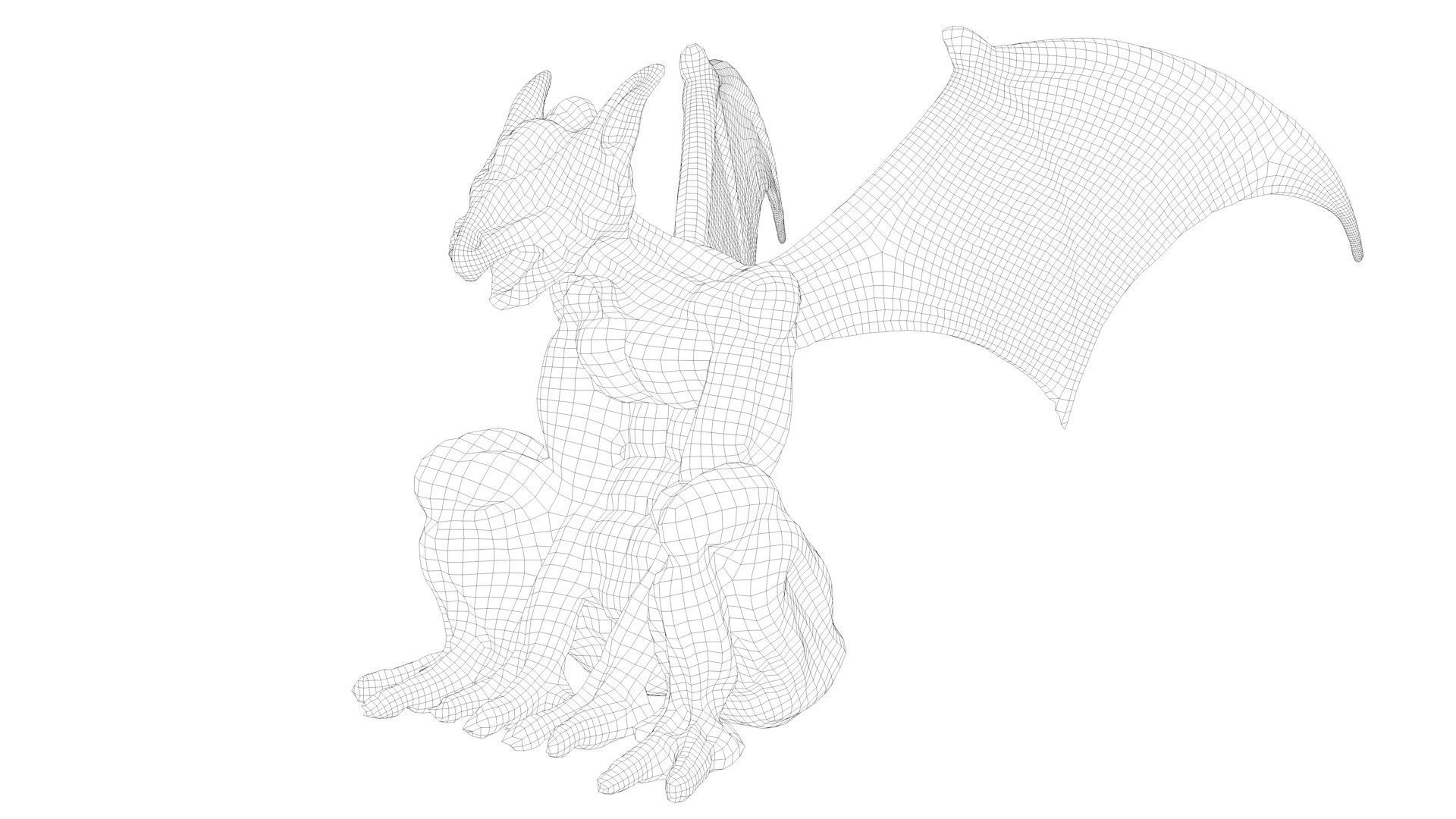 Gargoyl 01 Low-poly 3D model_9