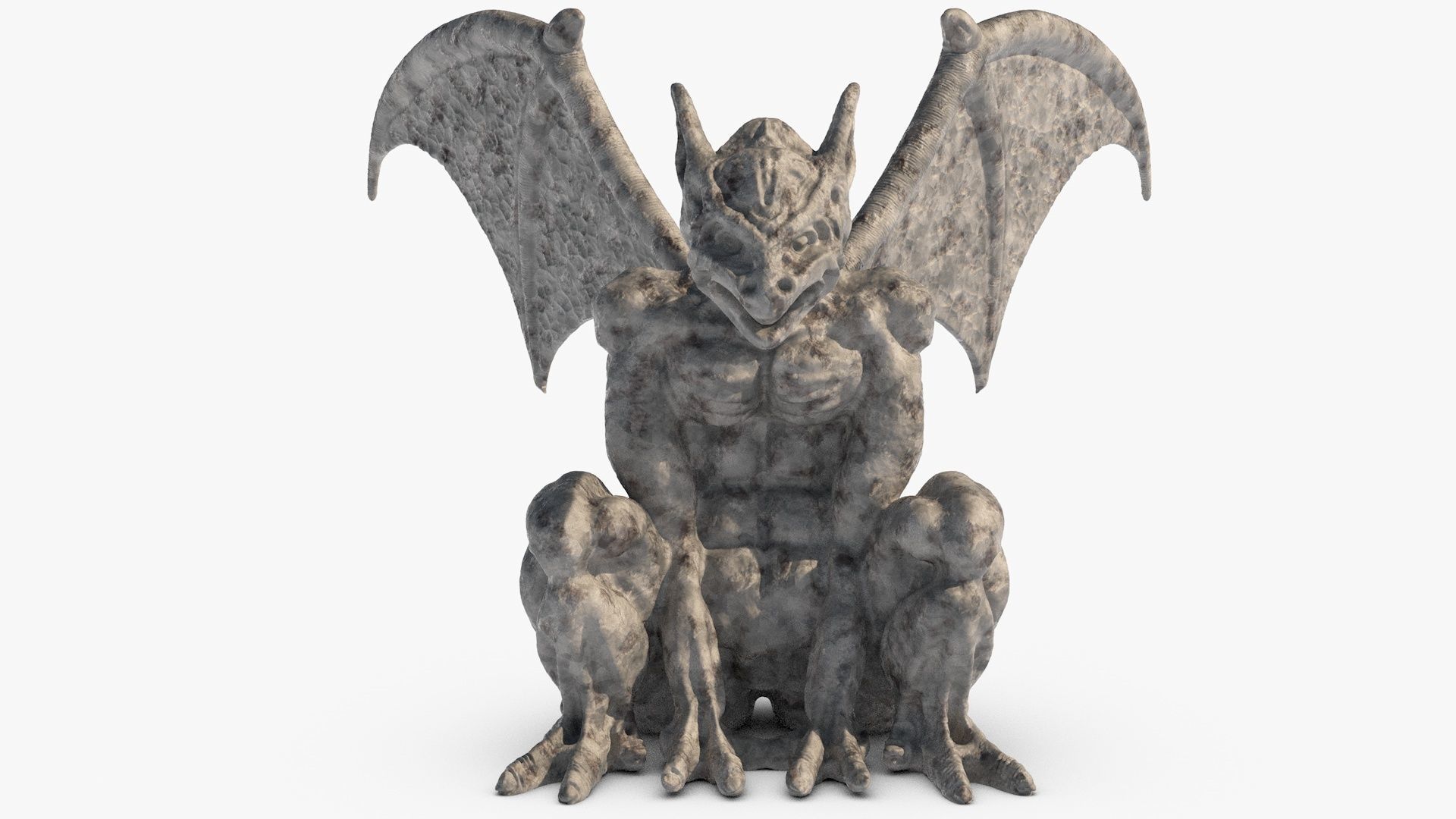 Gargoyl 01 Low-poly 3D model_3