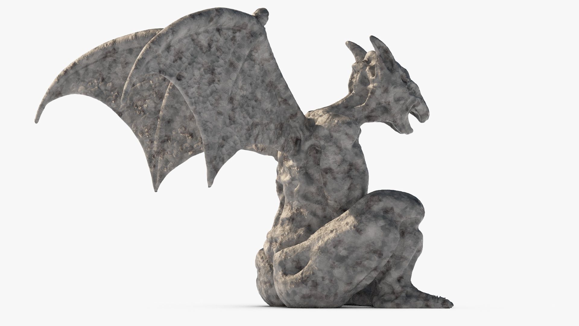 Gargoyl 01 Low-poly 3D model_4