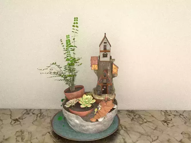 creative pot flower1 3D model