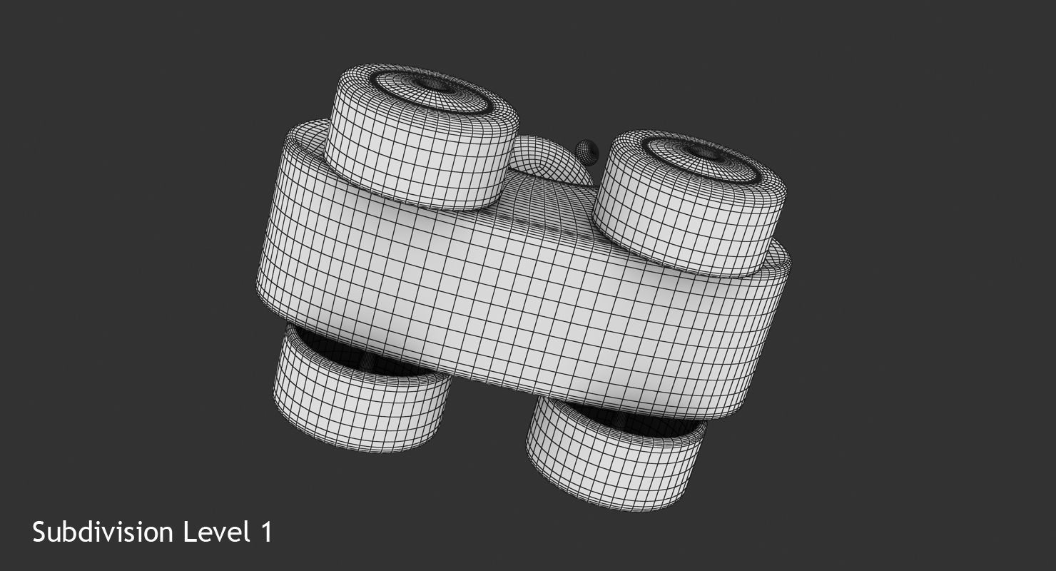 Wooden Car Low-poly 3D model_12