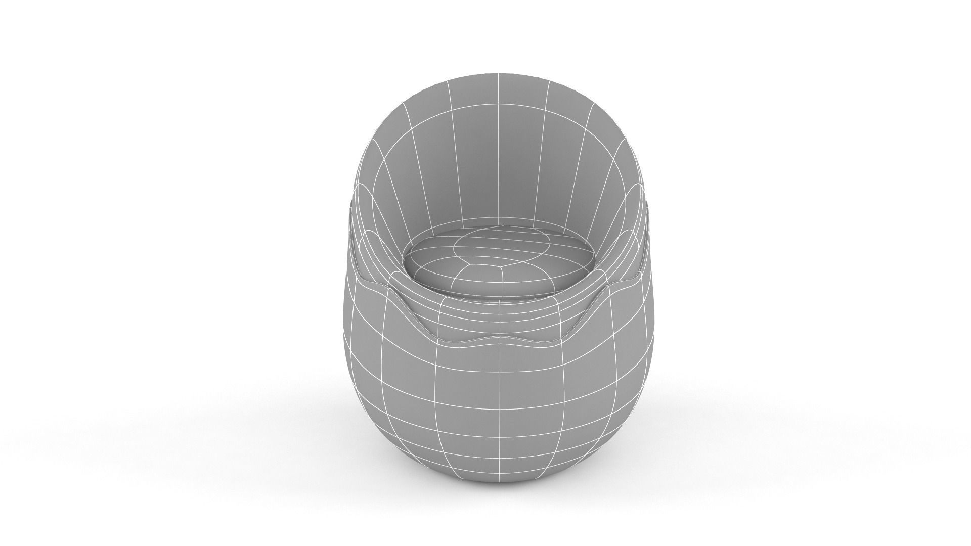 Egg Shaped Chair Table Cute Furniture Coffee Stool 3D model_9