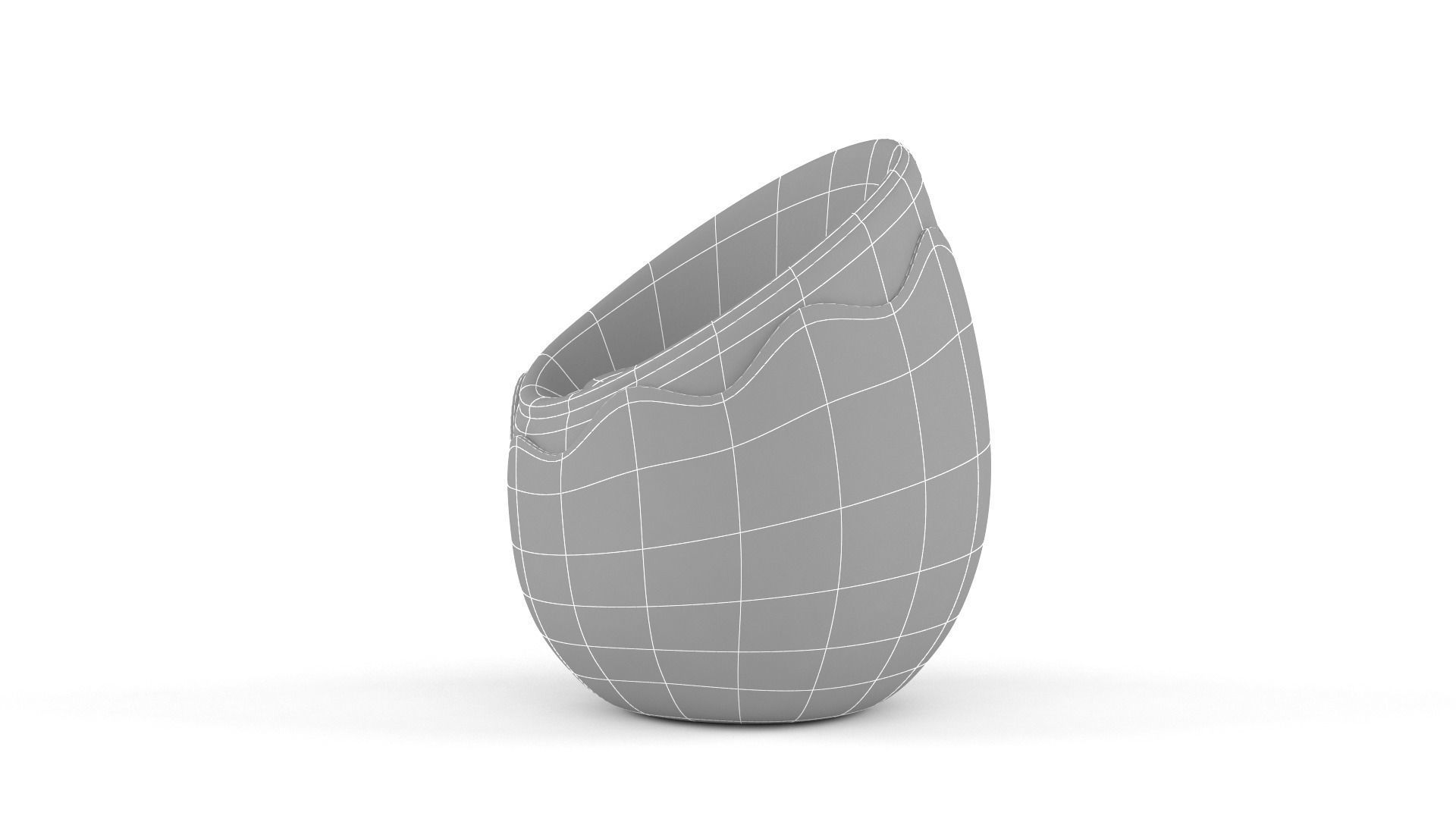 Egg Shaped Chair Table Cute Furniture Coffee Stool 3D model_10