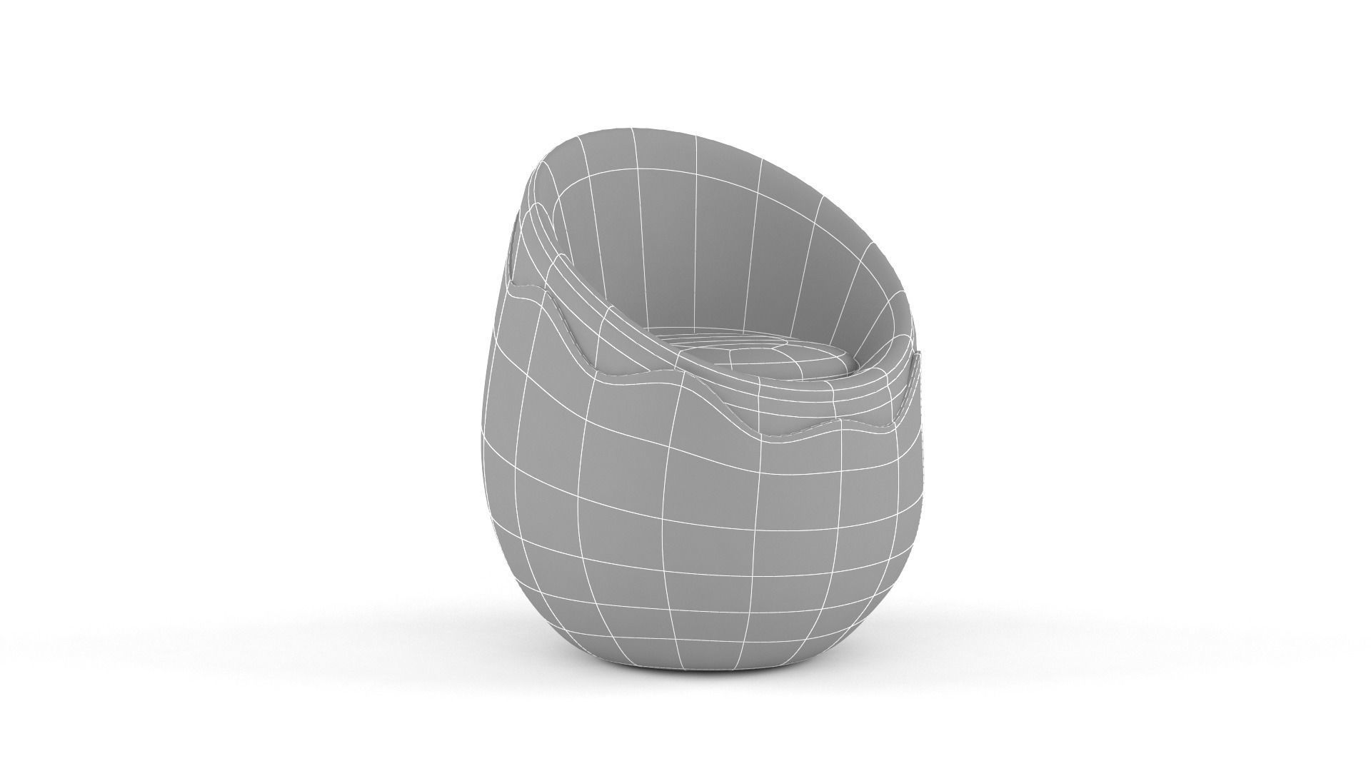 Egg Shaped Chair Table Cute Furniture Coffee Stool 3D model_8