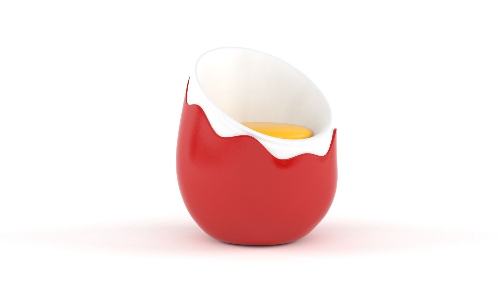 Egg Shaped Chair Table Cute Furniture Coffee Stool 3D model_2
