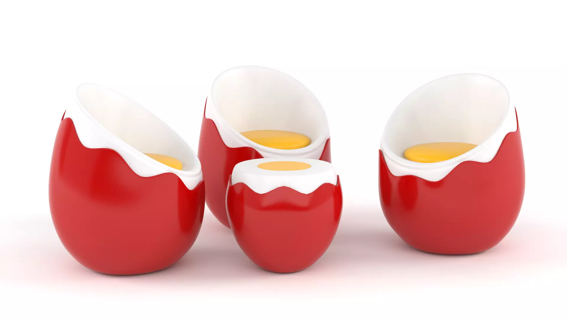 Egg Shaped Chair Table Cute Furniture Coffee Stool 3D model_0