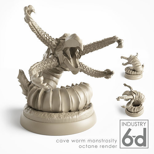 Grick Cave Worm Monstrosity 3D print model
