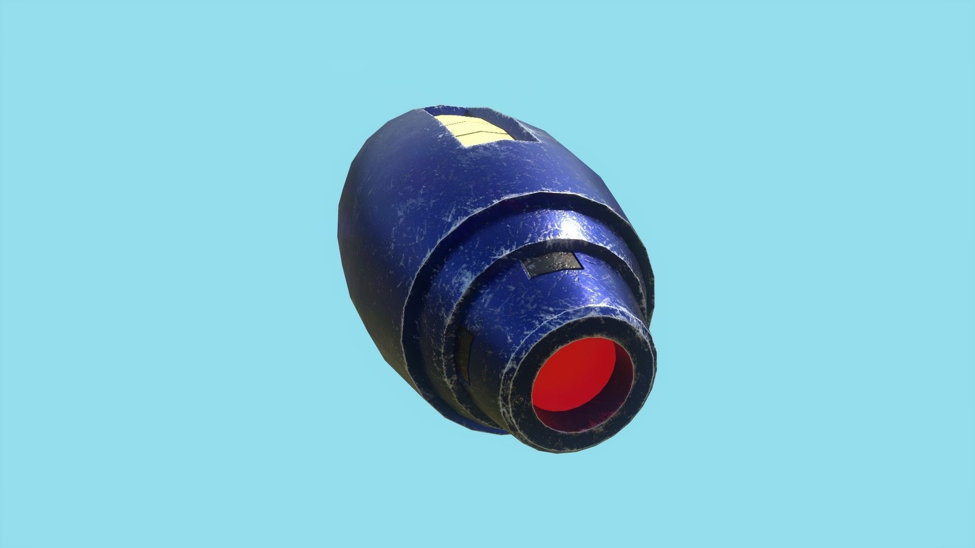 Mega Buster Megaman - Hand Cannon - SciFi Blast Weapon Low-poly 3D model_2