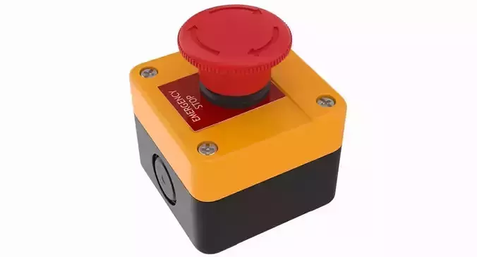 Emergency Button Low-poly 3D model