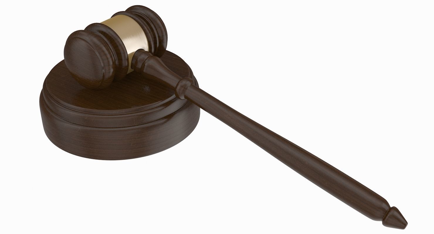 Gavel Low-poly 3D model_1
