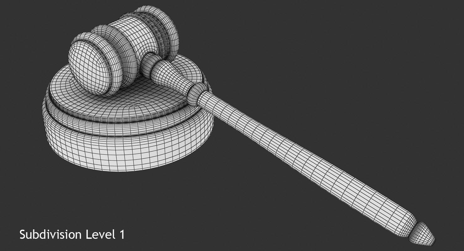 Gavel Low-poly 3D model_10