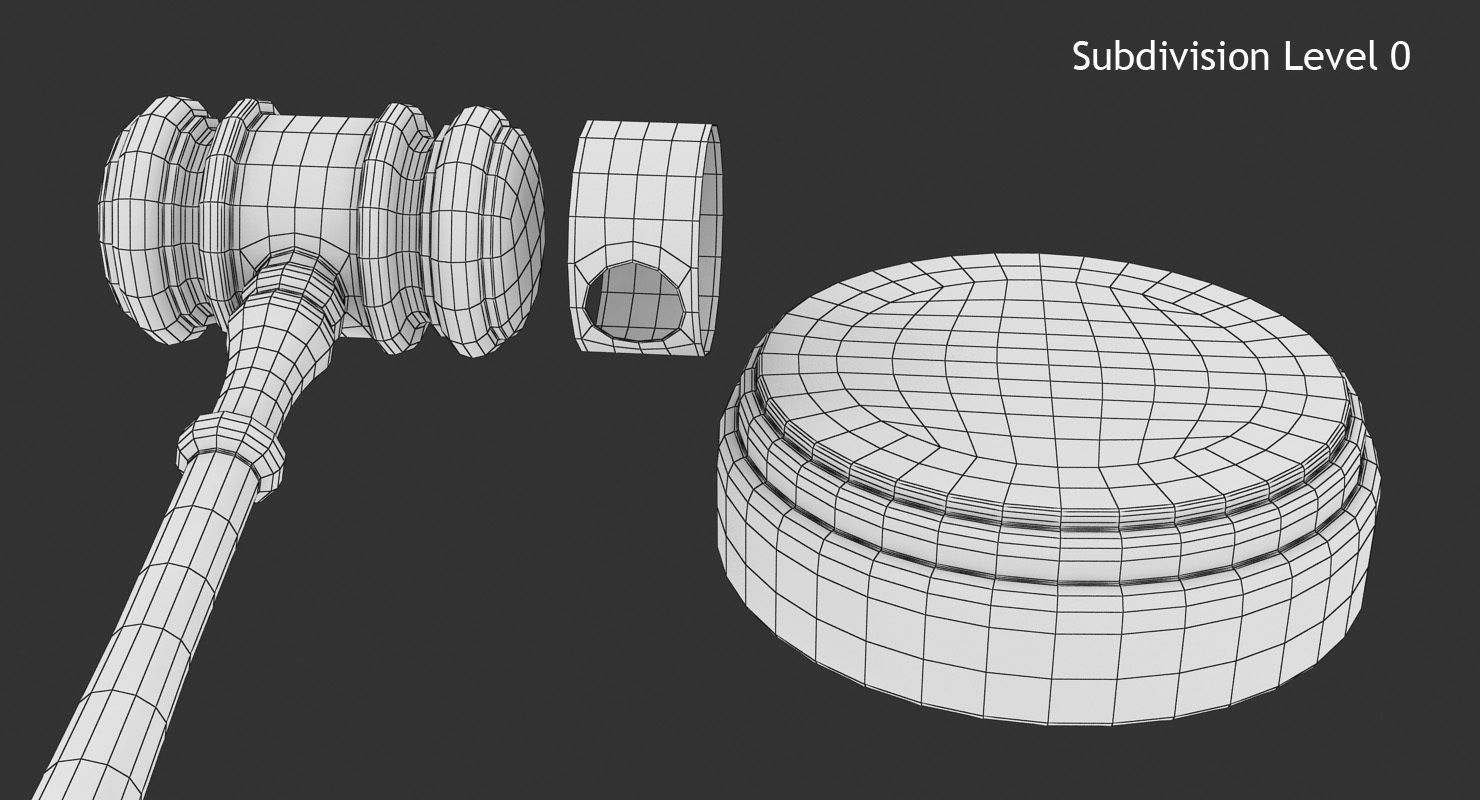 Gavel Low-poly 3D model_13